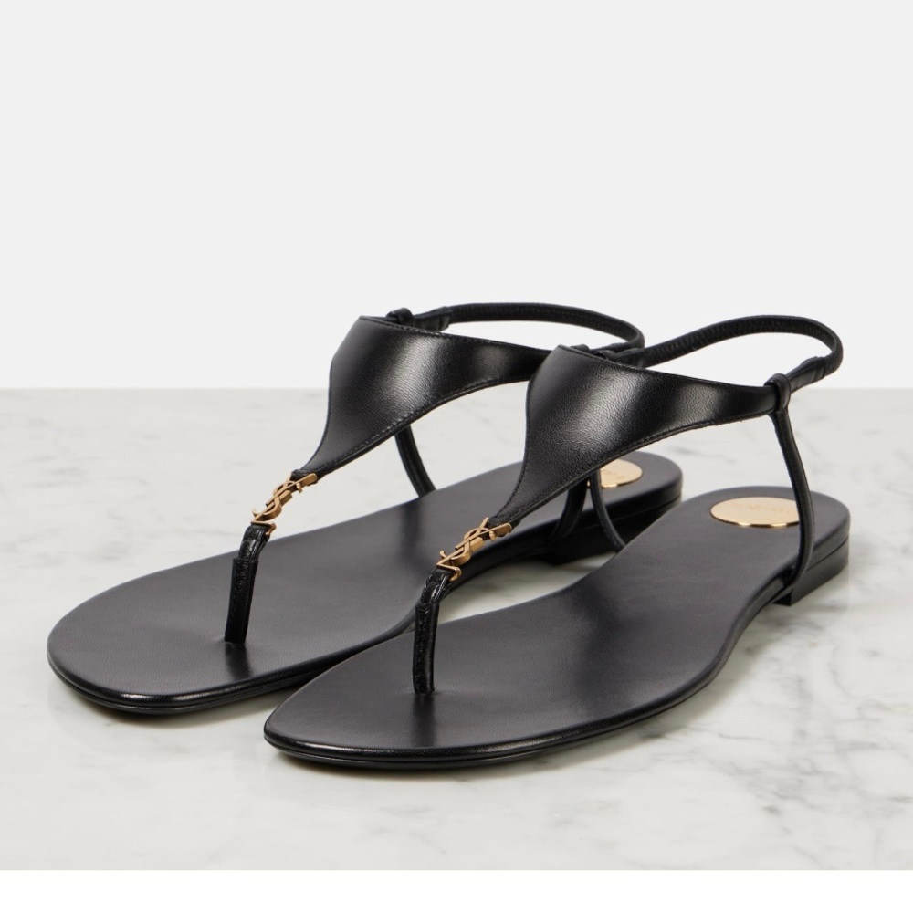 SAINT LAURENT Cassandra Bridget YSL logo leather sandals - Picture 3 of 5